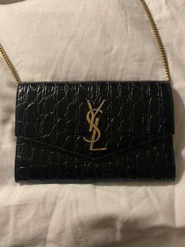 Yves Saint Laurent black crocodile ysl bag