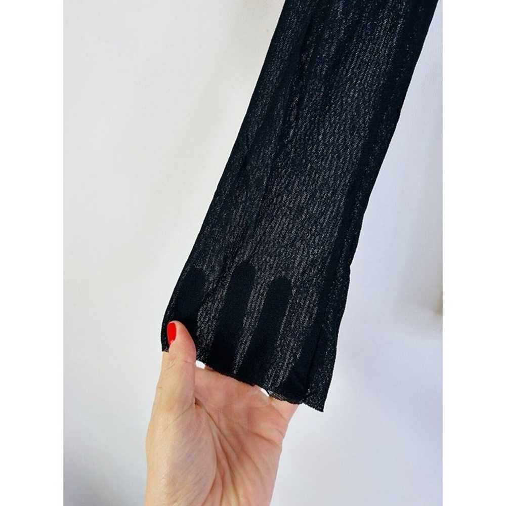 Vintage Y2K Womens Small Sheer Black Nylon Ruffle… - image 4