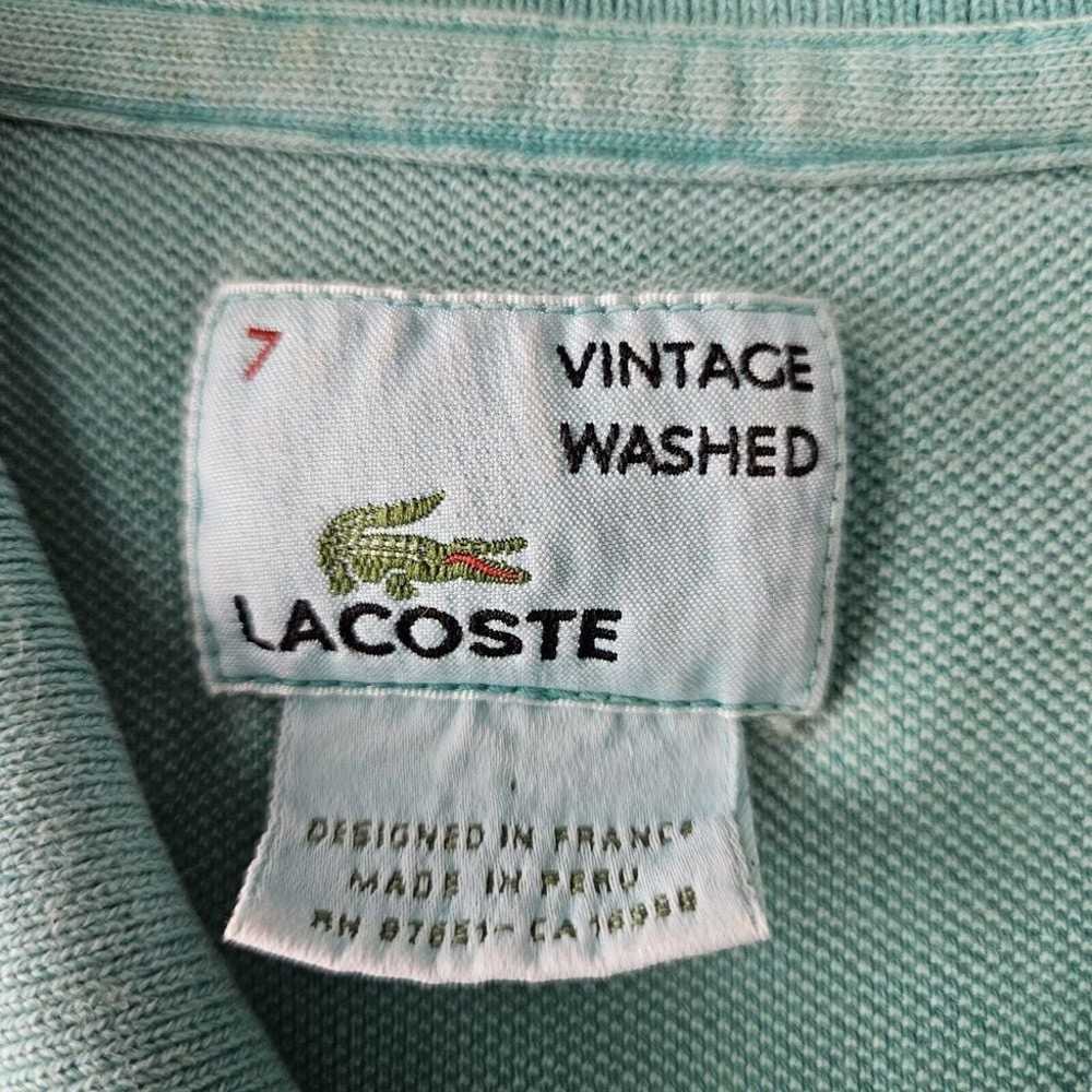 Lacoste Vintage Washed Mens Size 7 Polo Short Sle… - image 5