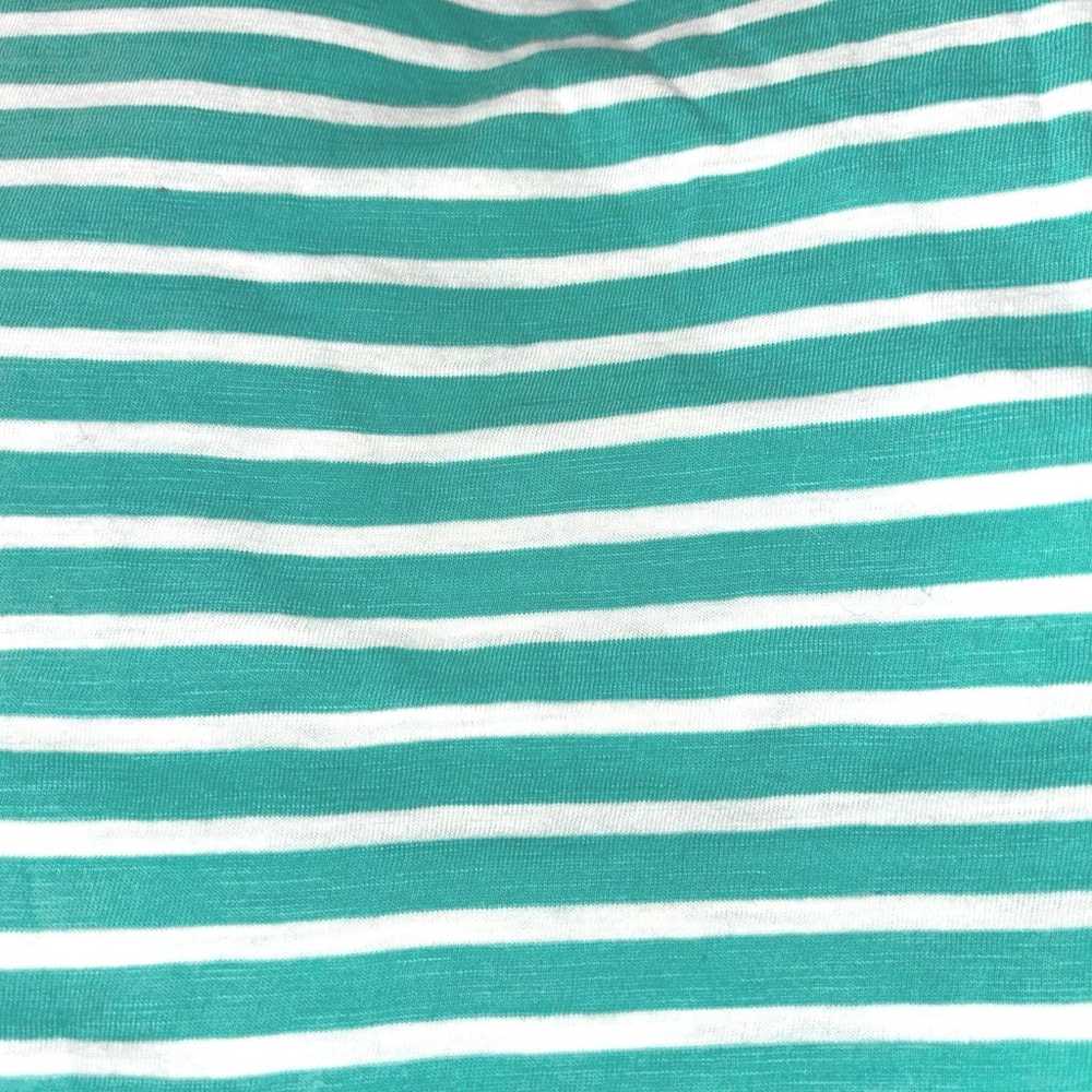 Garnet Hill Cotton Dress Green Stripe Womans Size… - image 4