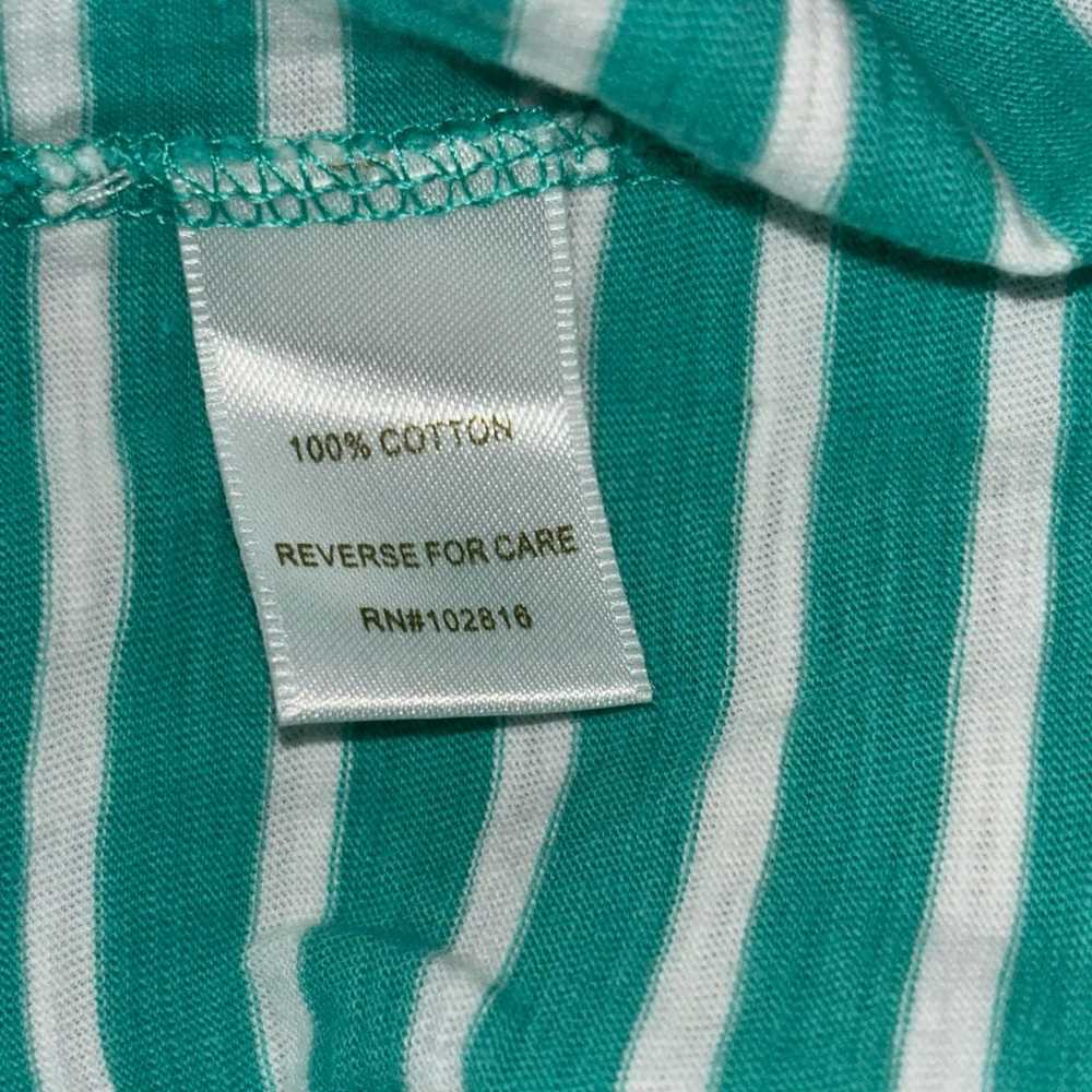 Garnet Hill Cotton Dress Green Stripe Womans Size… - image 8