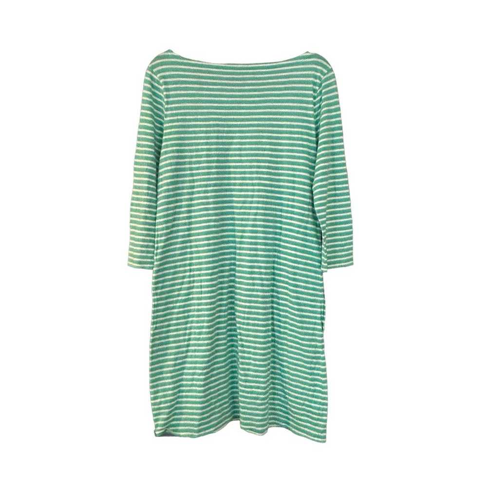 Garnet Hill Cotton Dress Green Stripe Womans Size… - image 9