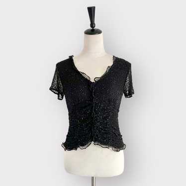 Marina Vintage Sequin Top Black Size S