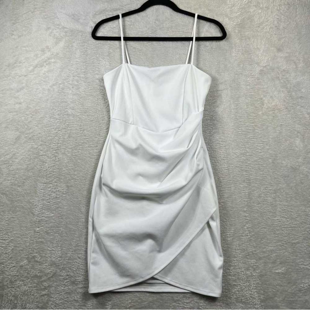 Windsor Bodycon Mini Dress Size M White Faux Wrap… - image 1