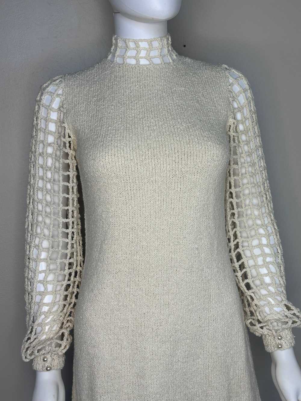 1960s St John Knits Cream Mini Dress, Size Small,… - image 3