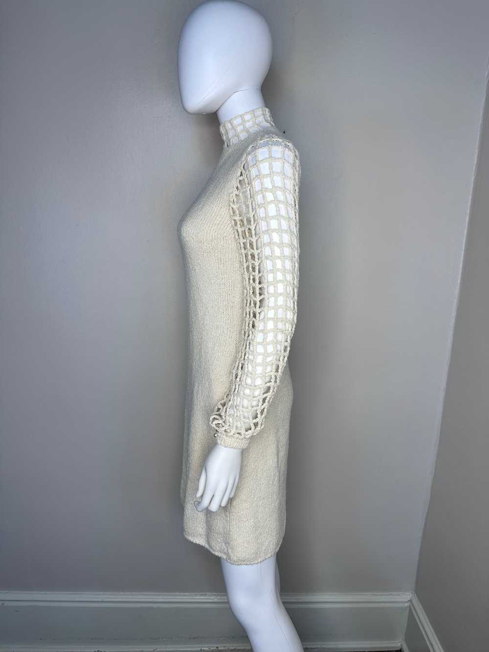 1960s St John Knits Cream Mini Dress, Size Small,… - image 4