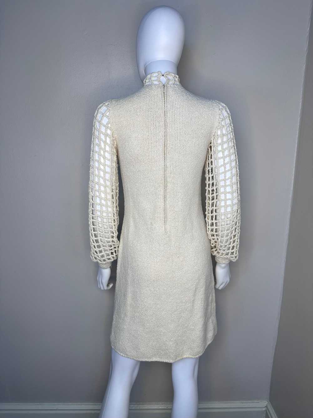 1960s St John Knits Cream Mini Dress, Size Small,… - image 5