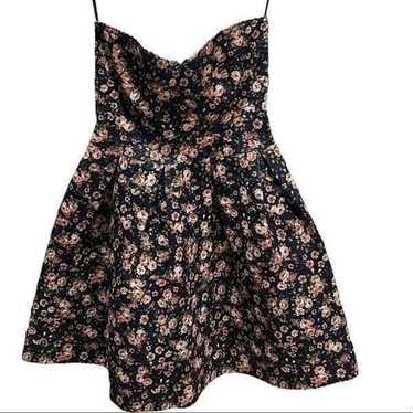 Sans Souci blue floral strapless dress size small