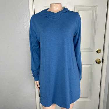 Duluth Trading Blue Dress Small Hooded Long Sleev… - image 1