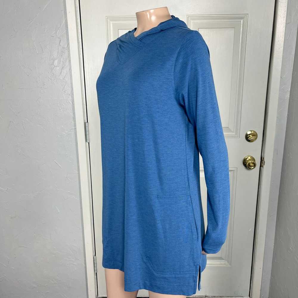 Duluth Trading Blue Dress Small Hooded Long Sleev… - image 3