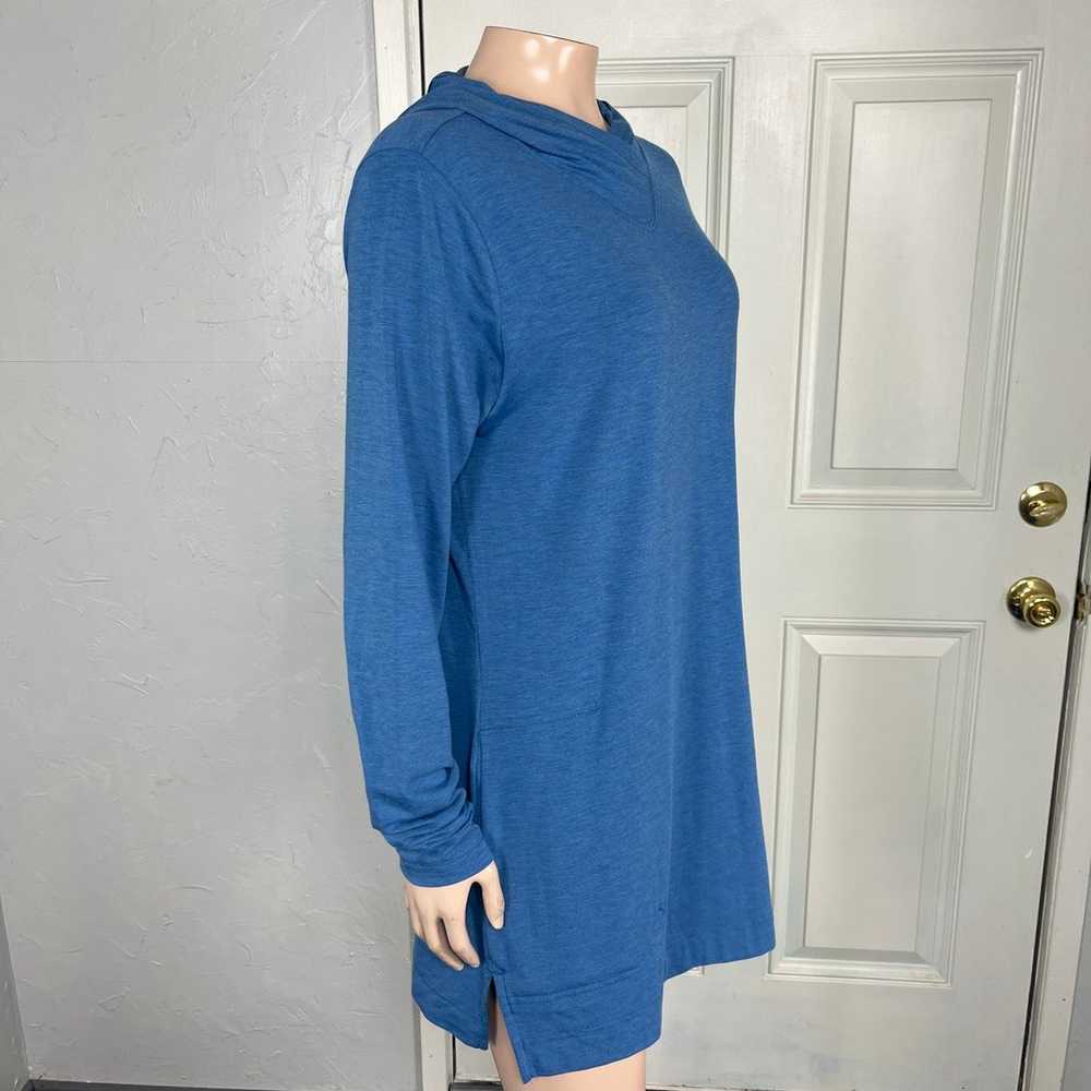 Duluth Trading Blue Dress Small Hooded Long Sleev… - image 5