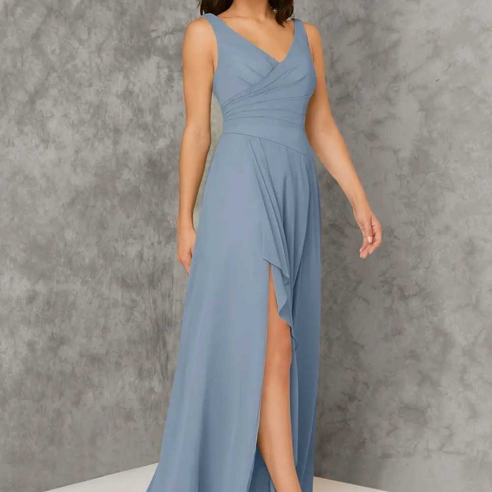 Azazie Dusty Blue Bridesmaid Dress - image 3