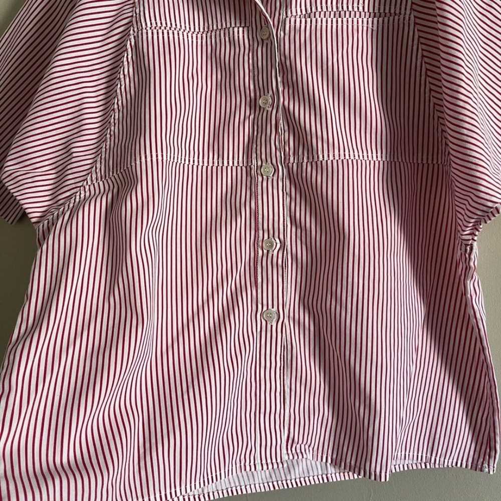 Vintage 70’s candy cane striped button cotton top… - image 5