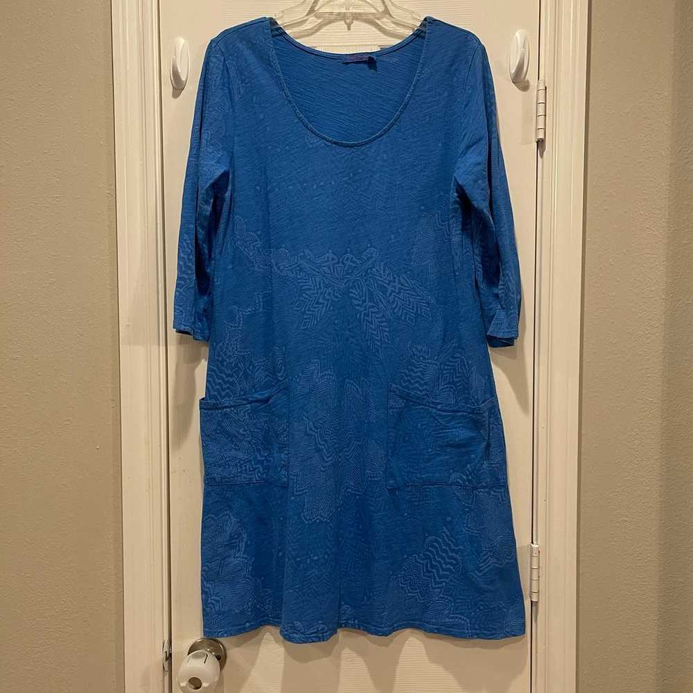 Fresh Produce Dress Womens Large Blue Cotton Loun… - image 1