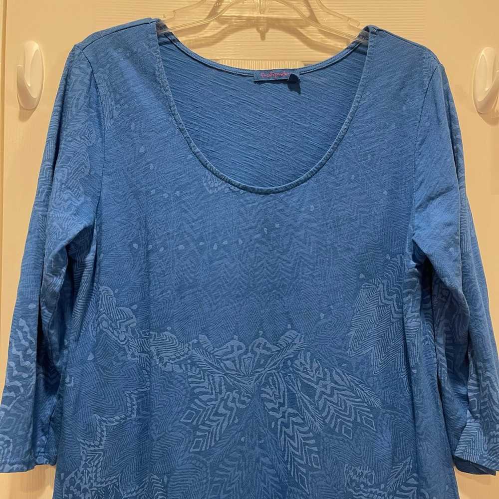 Fresh Produce Dress Womens Large Blue Cotton Loun… - image 3