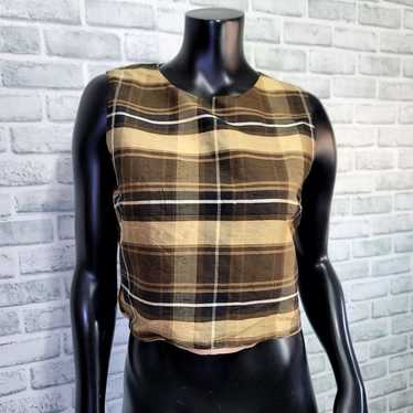 Vintage 80s 90s Gruppo Americano M Silk Plaid Butt