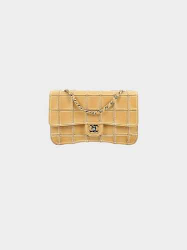 Chanel 2002-2003 Beige Calfskin Square Wild Stitch