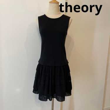 Theory Black Sleeveless Mini Dress Tiered