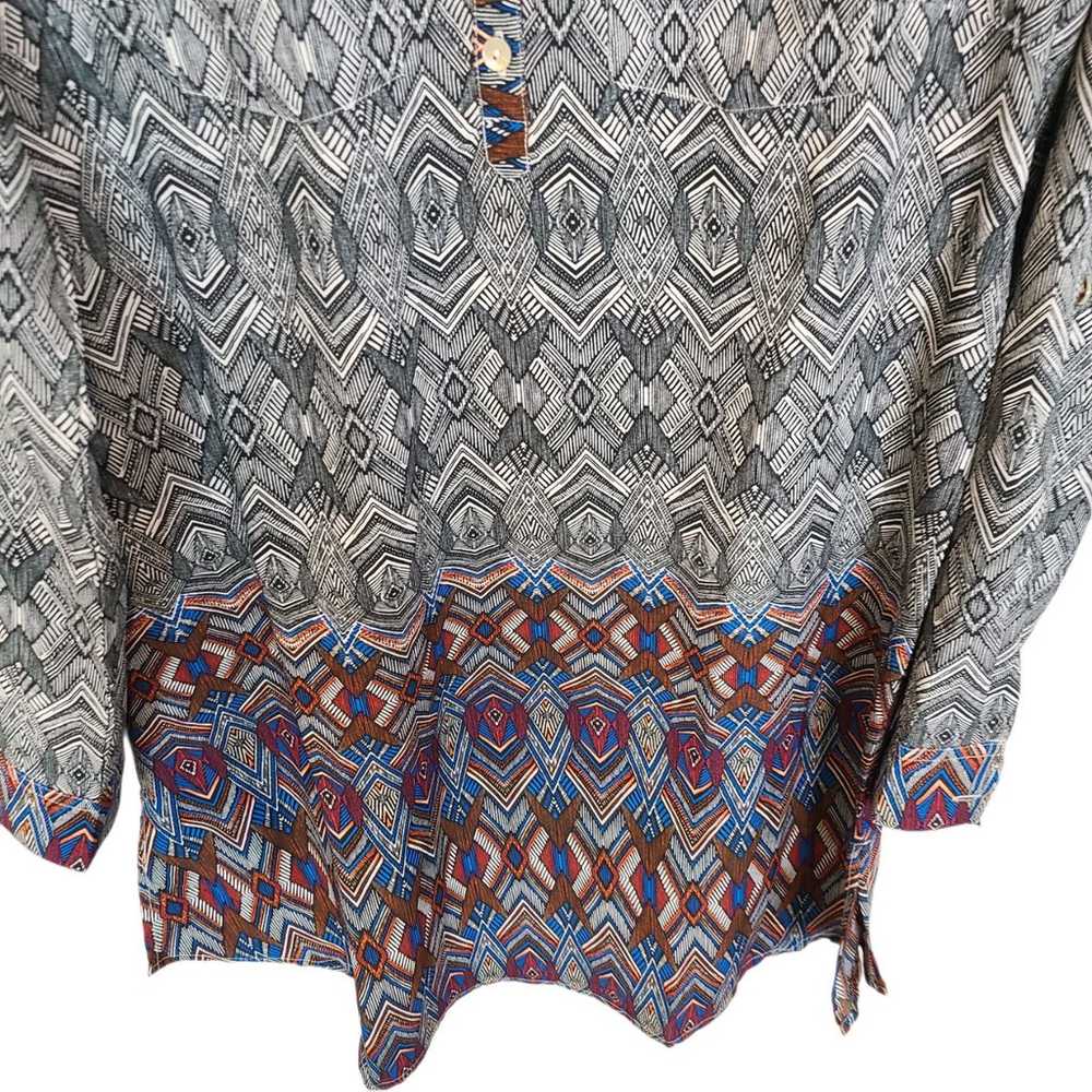 Roper Western Dress Womens M Gray Tribal Print Sh… - image 3