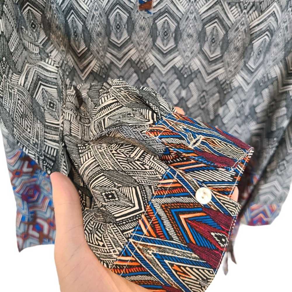 Roper Western Dress Womens M Gray Tribal Print Sh… - image 4