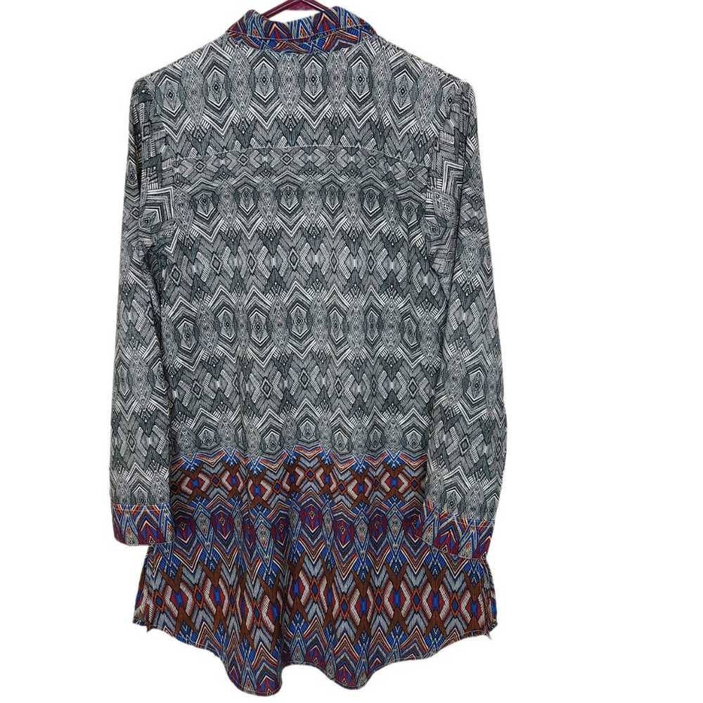 Roper Western Dress Womens M Gray Tribal Print Sh… - image 9