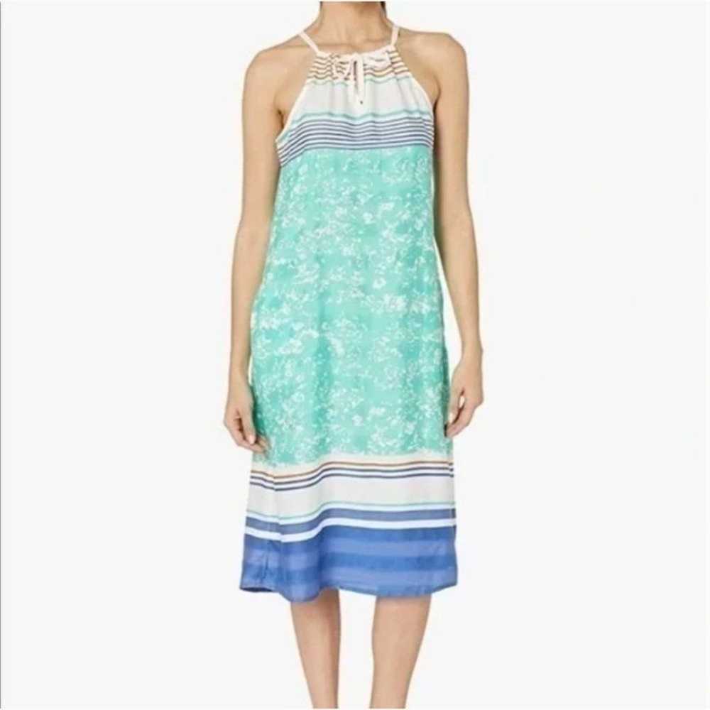 Prana Size M Medium Parisol Midi Dress Striped Bl… - image 2