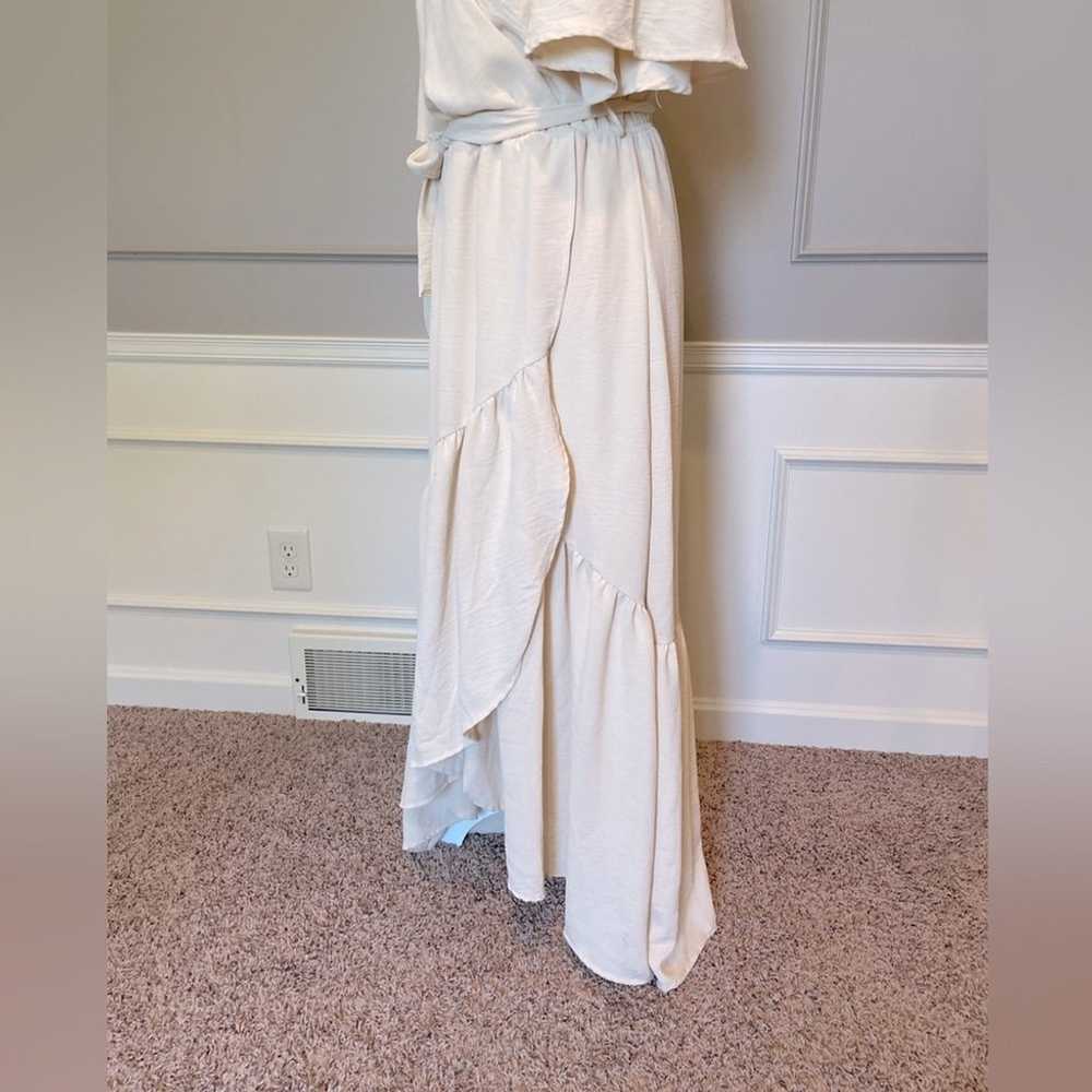 Bella Ella Boutique women's ivory wrap maxi dress… - image 3