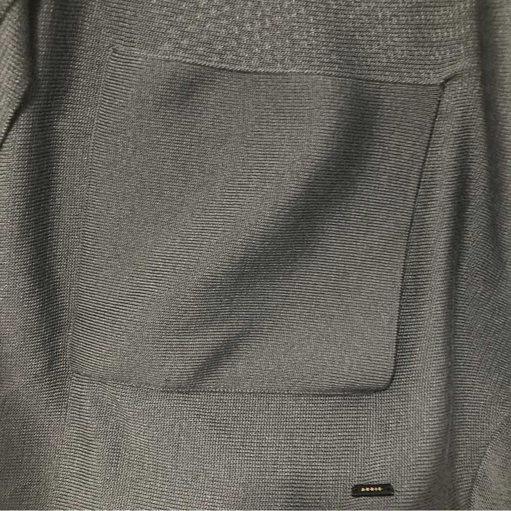 Akris AKRIS Silk Open Cardigan Gray Hood Knit Asy… - image 7