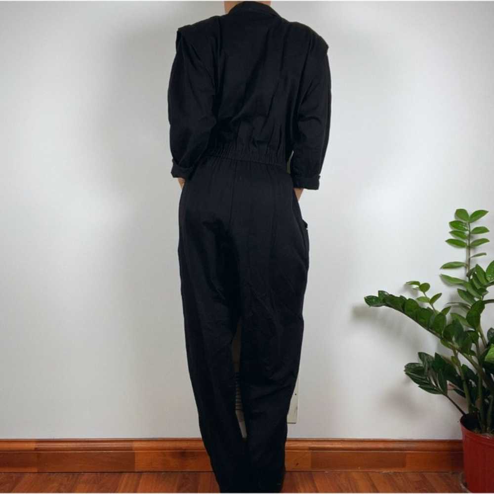 Vintage 80s 90s Y2K Black Women's' Jumpsuit with … - image 2