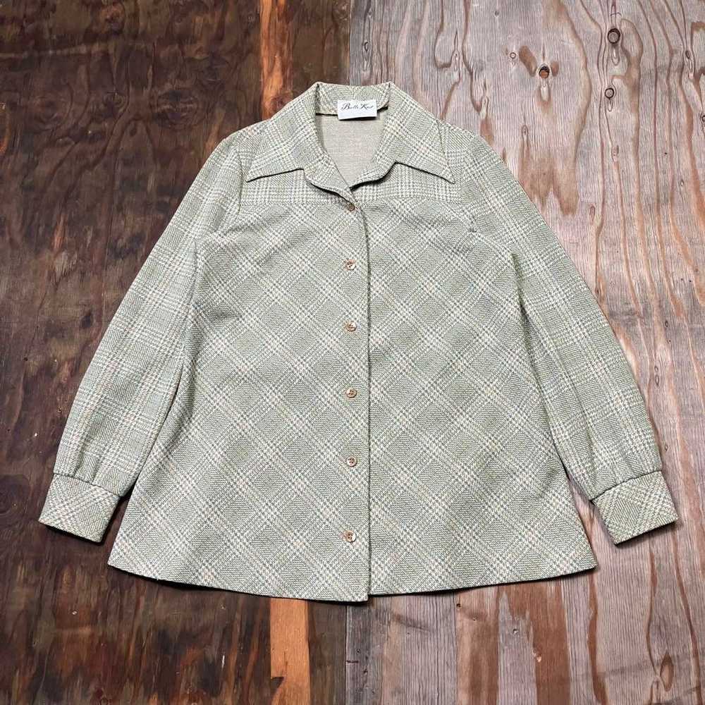 70s VINTAGE Shirt Green Made in USA Union Ticket … - image 1