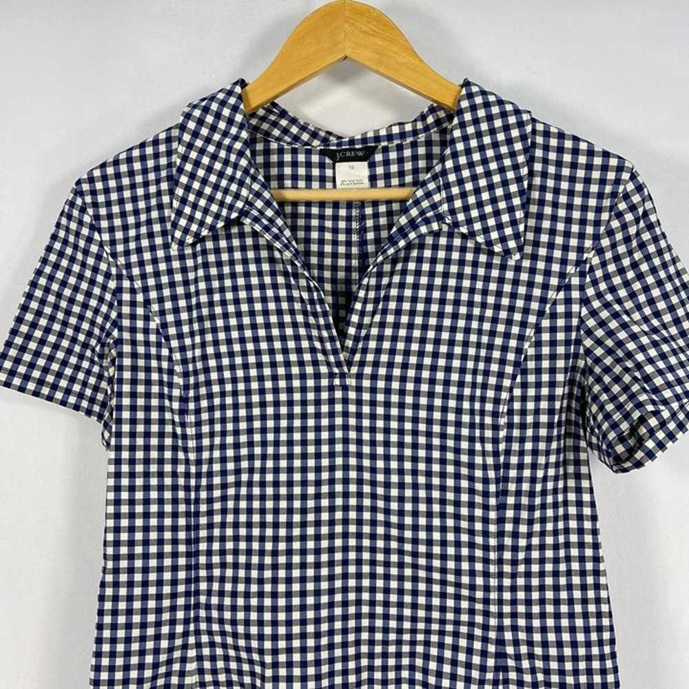 J.Crew Black Blue White Buffalo Check Pattern Shi… - image 2