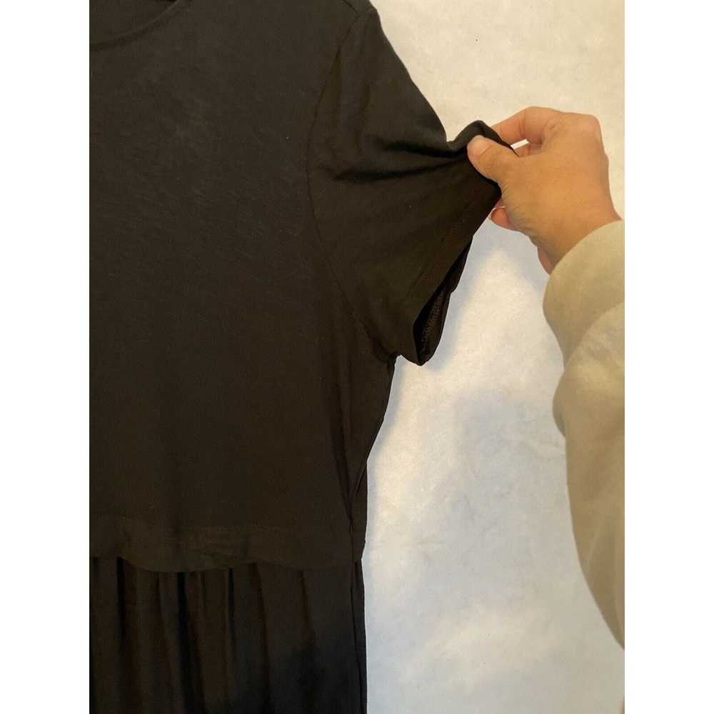 J.Jill Black Short Sleeve Slub Knit Jersey Maxi D… - image 4