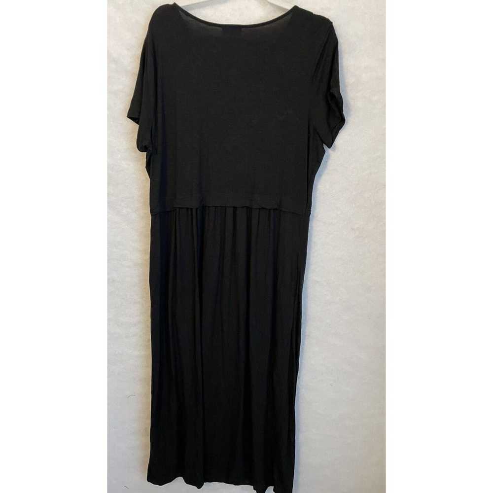 J.Jill Black Short Sleeve Slub Knit Jersey Maxi D… - image 5