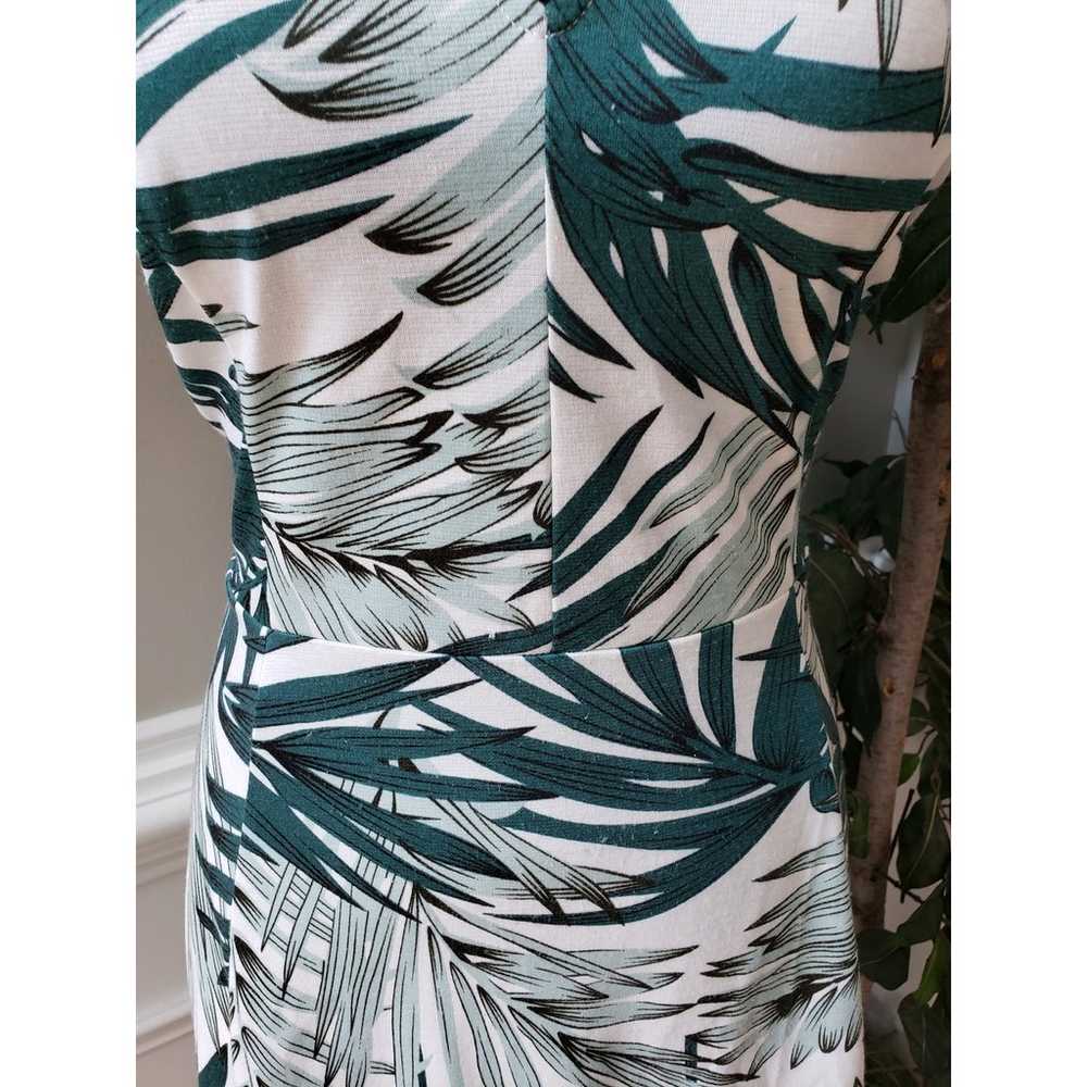 H&M Sheath Dress Womens Large White Green Tropica… - image 9