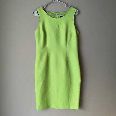 Kasper sz 6 lime Vintage green mod sheath dress - image 1