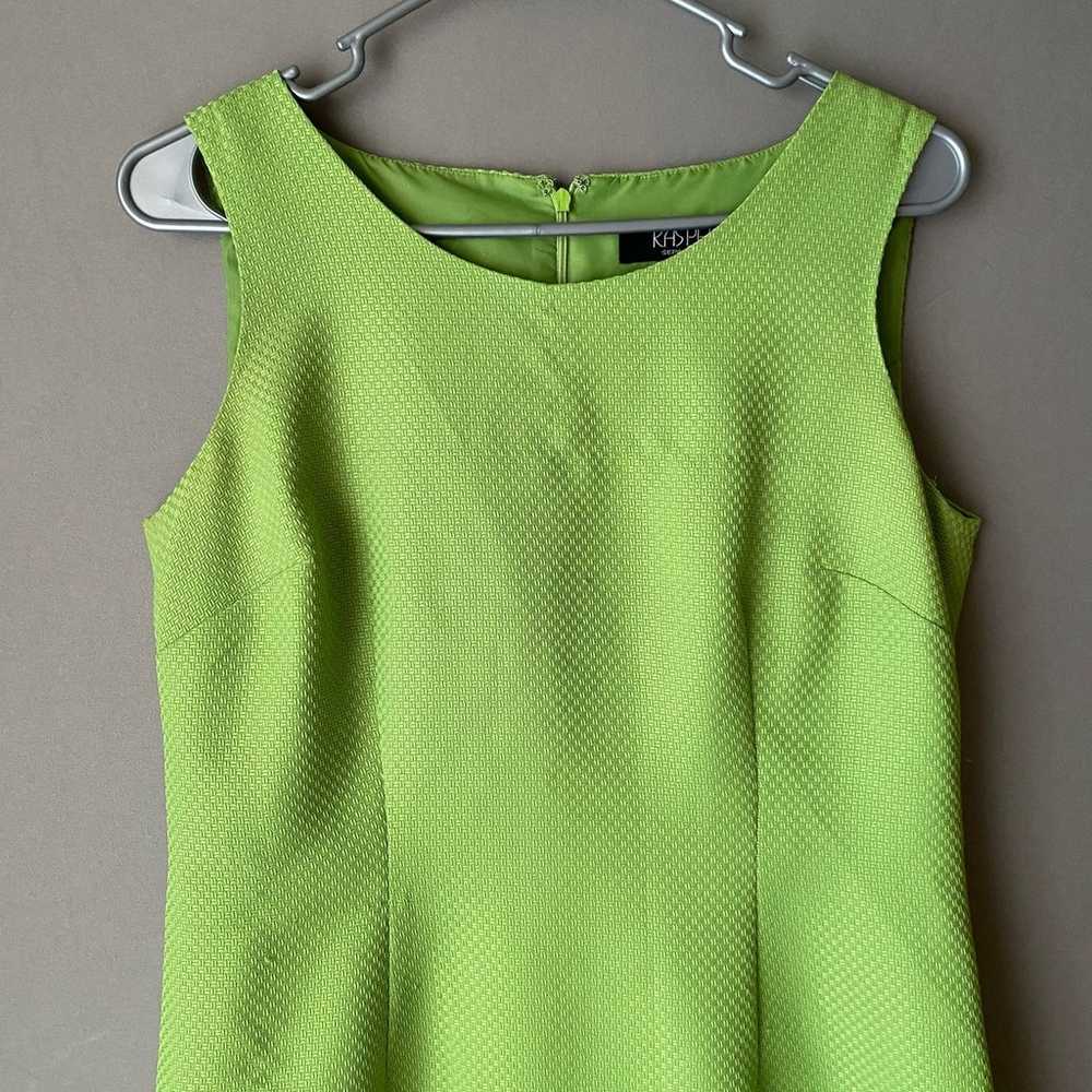 Kasper sz 6 lime Vintage green mod sheath dress - image 2