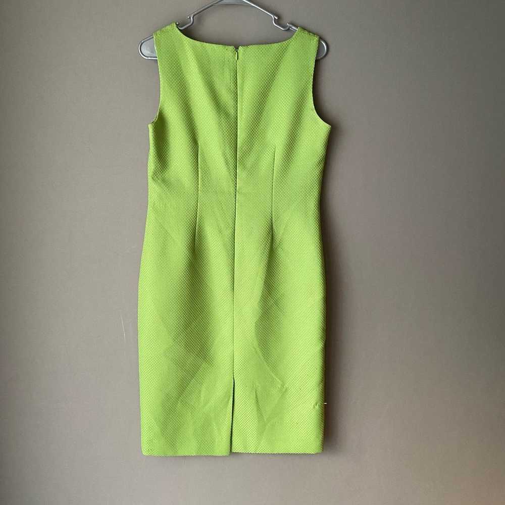 Kasper sz 6 lime Vintage green mod sheath dress - image 6