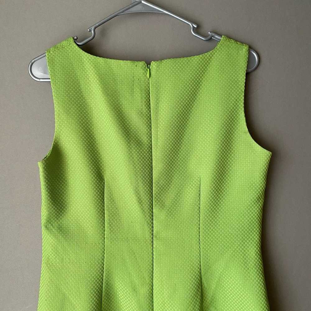 Kasper sz 6 lime Vintage green mod sheath dress - image 9