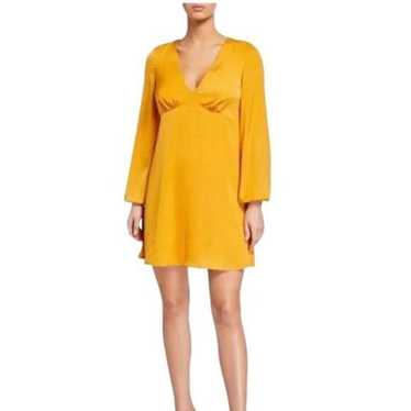 BCBGeneration Mustard Yellow Balloon Sleeve V-Nec… - image 1