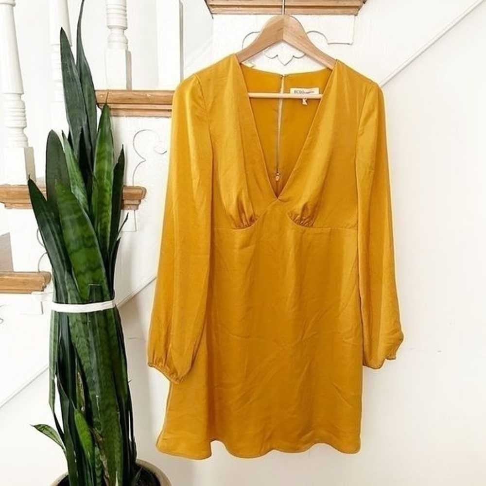 BCBGeneration Mustard Yellow Balloon Sleeve V-Nec… - image 2