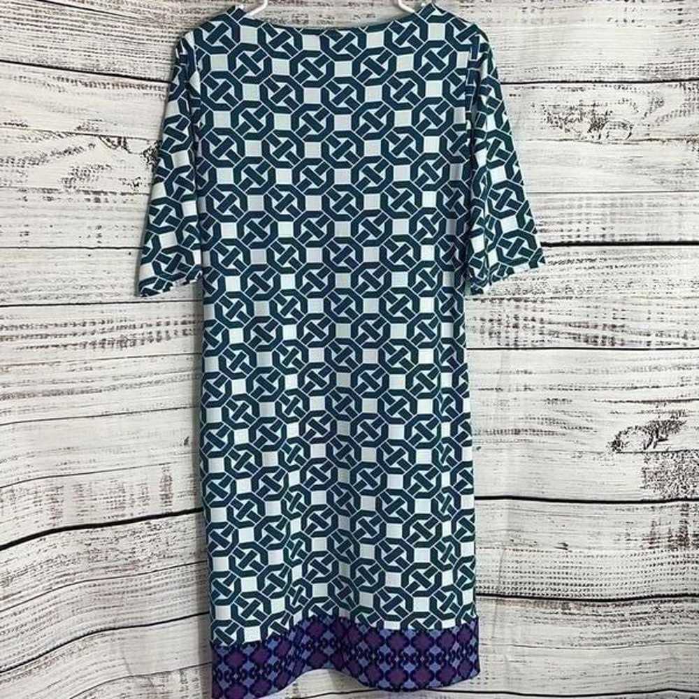 Tracy Negoshian 3/4 sleeve geo print jersey dress - image 4