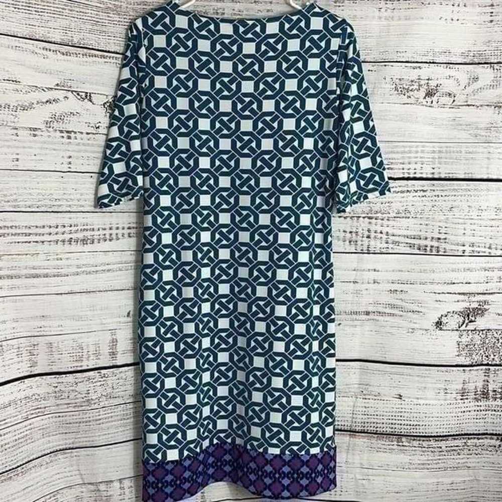 Tracy Negoshian 3/4 sleeve geo print jersey dress - image 5