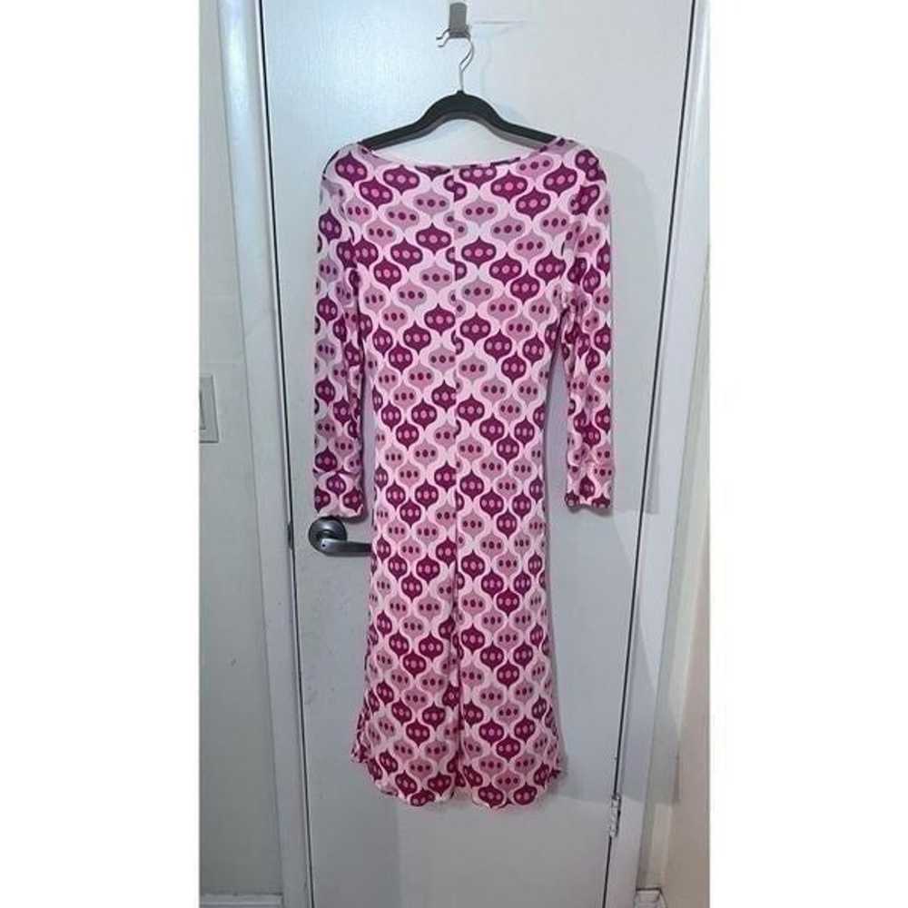 JULES REID 3/4 SLEEVE PINK MUTLI COLOR SILK DRESS… - image 6