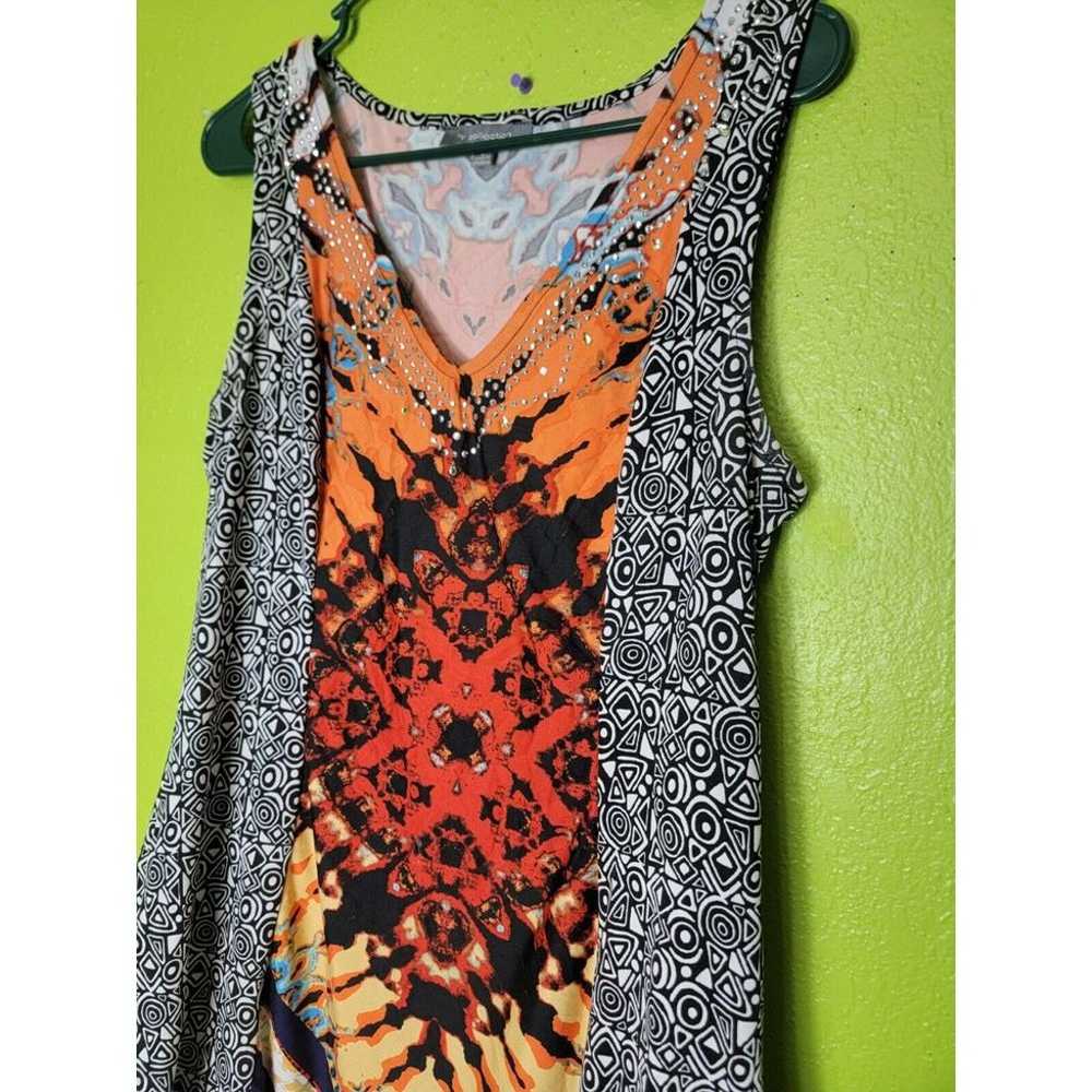 Geometric Print Long Dress NY Collection Womens S… - image 3