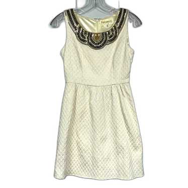 Francesca’s Cream Beaded Sleeveless Cocktail Tea … - image 1