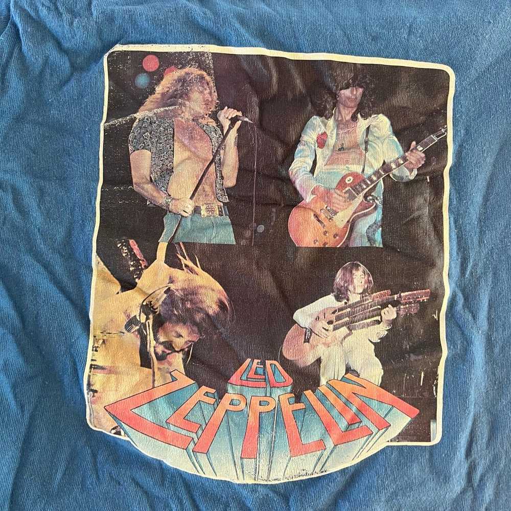 Vintage Single Stitch Led Zeppelin T-shirt Blue C… - image 2