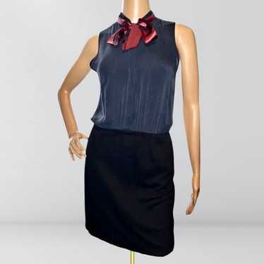 Alice + Olivia Employed Navy & Black Zip Up Dress