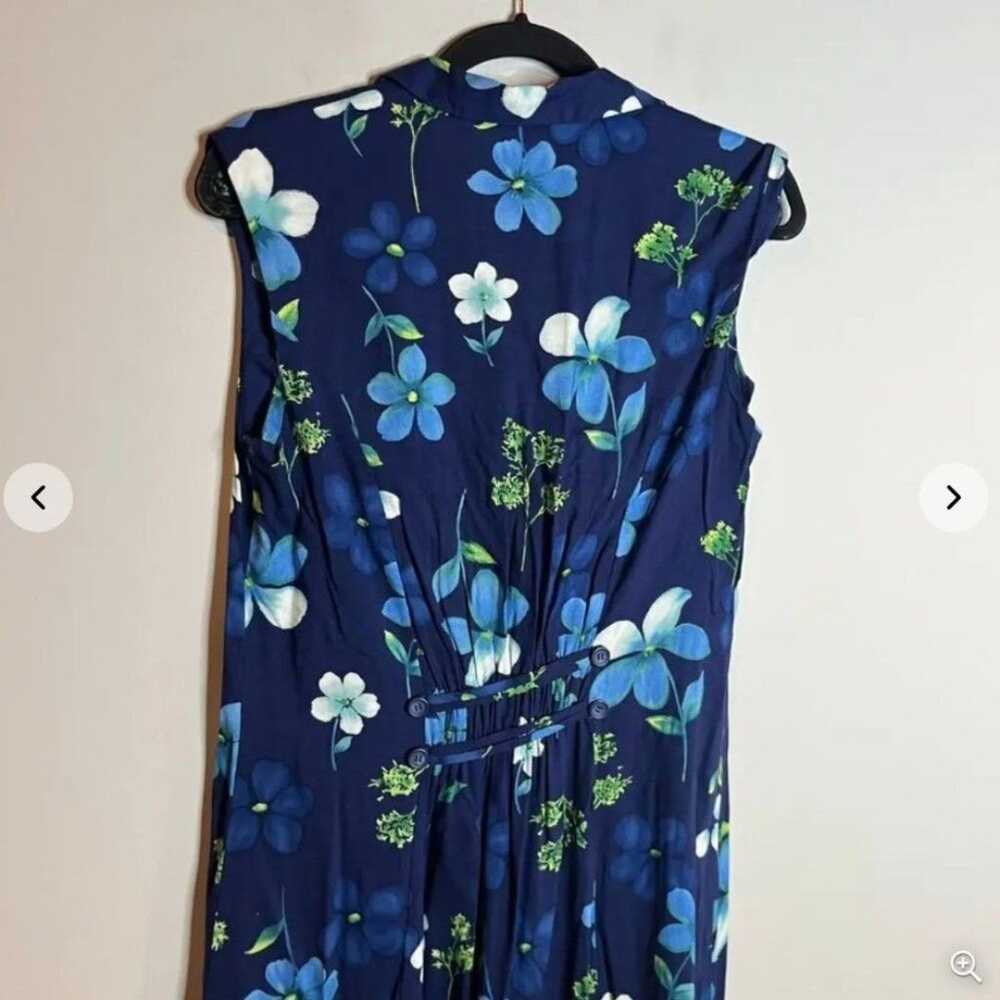 Y2K 1990's blue floral button down maxi dress - image 4