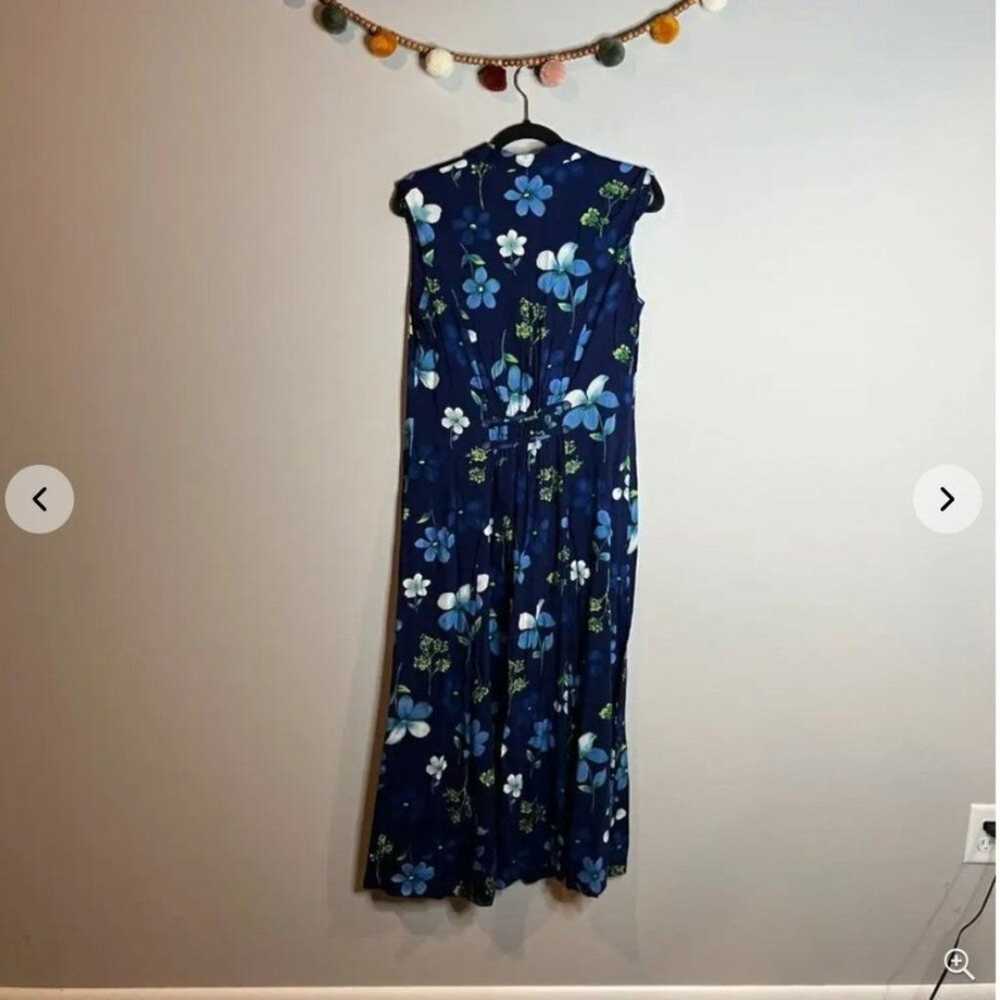 Y2K 1990's blue floral button down maxi dress - image 5