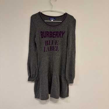 Burberry Blue Label Knit Dress Cashmere Angora Ble